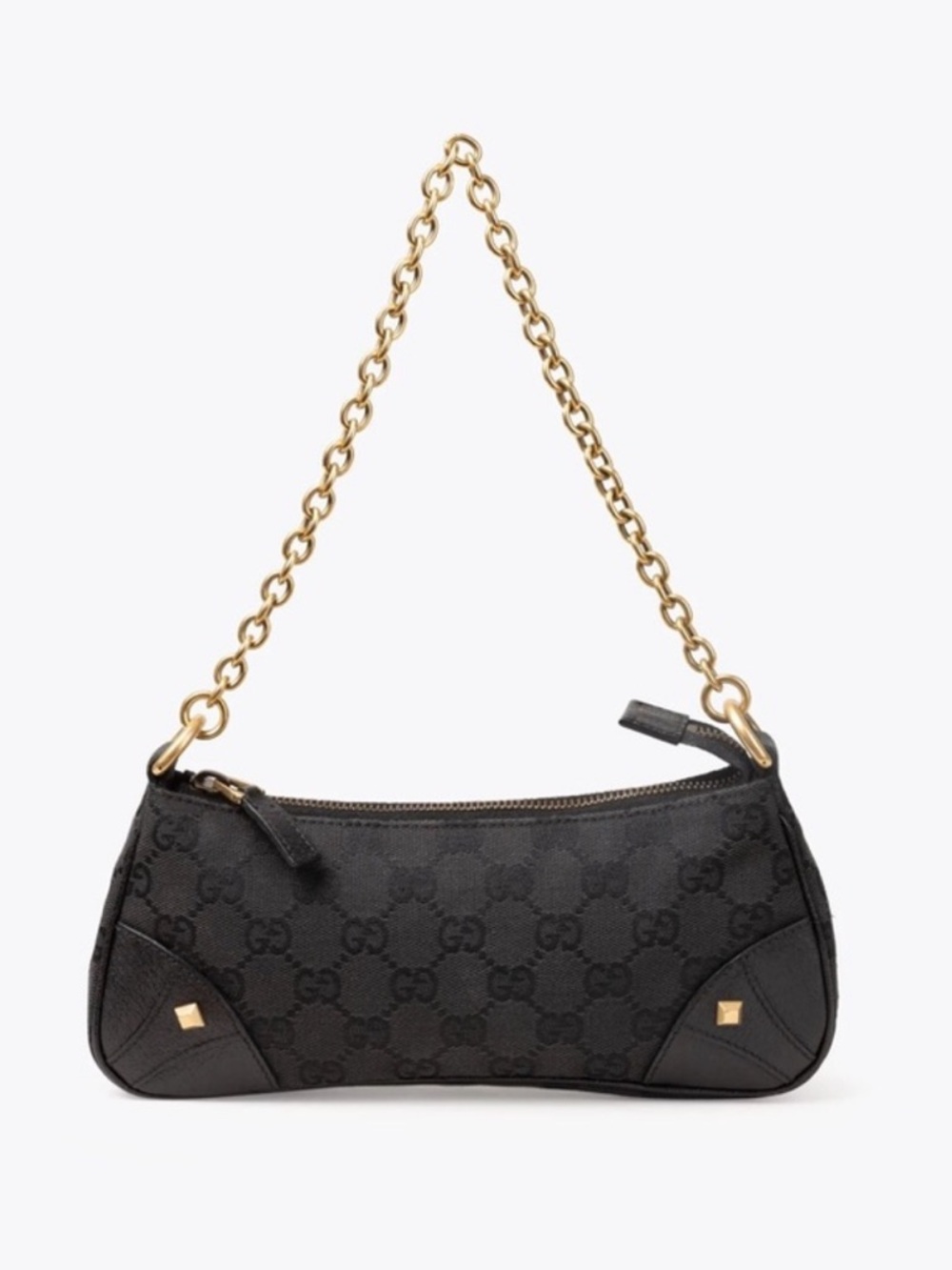 Gucci Black Mini Shoulder Bag with Gold Chain